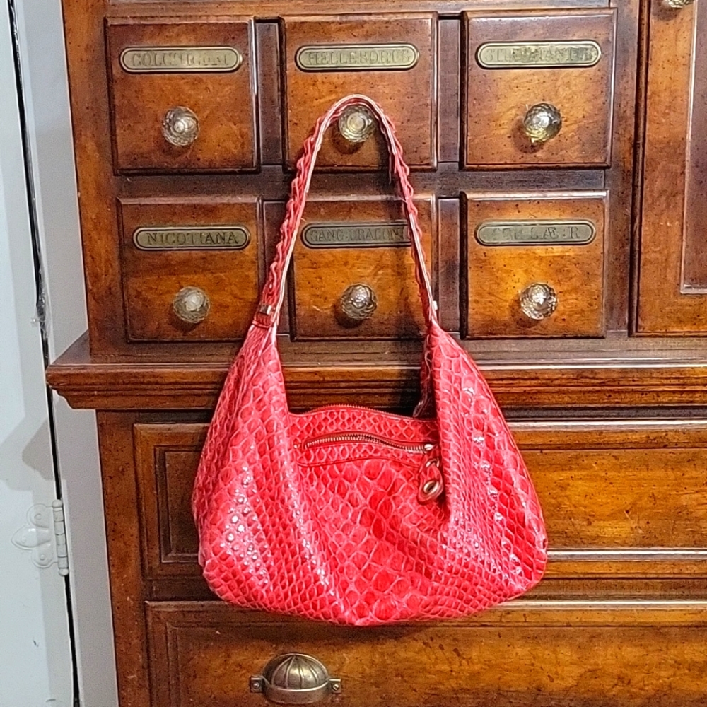 Red patent leather purse